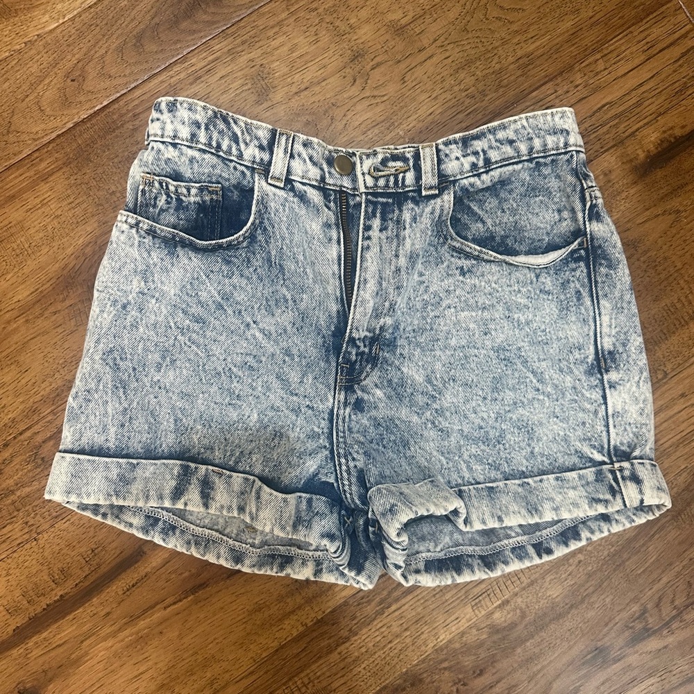 Denim Acid Wash Women Shorts